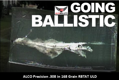 Ballistic Gel testing results for Alco Precision Bullets .308 in 168 grain