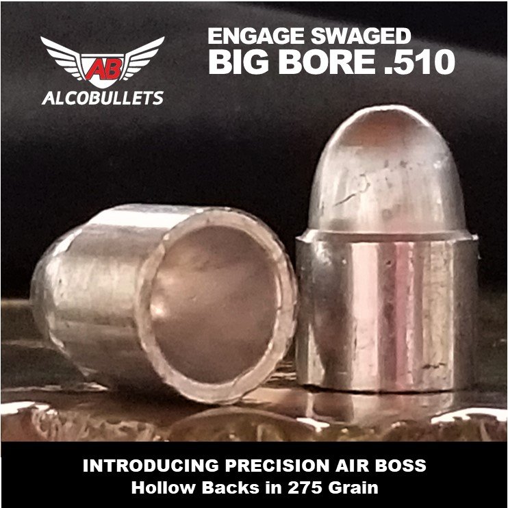 50 Caliber (.510) Air Gun Pellets Big Bore Air Rifle 275 Grain, Swaged Lead Hollow Back, 50 Count